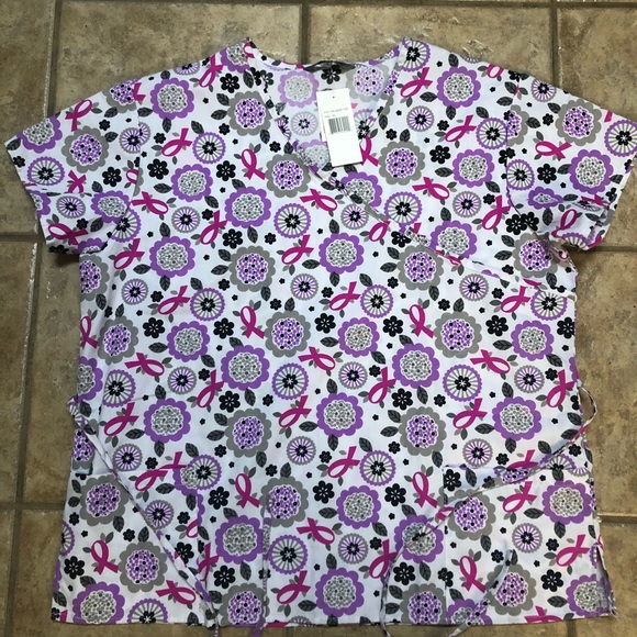 Tops Nwt Ladies Scrub Top With Back Tie Size Xl Poshmark